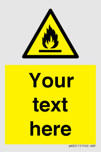 Custom flammable sign
